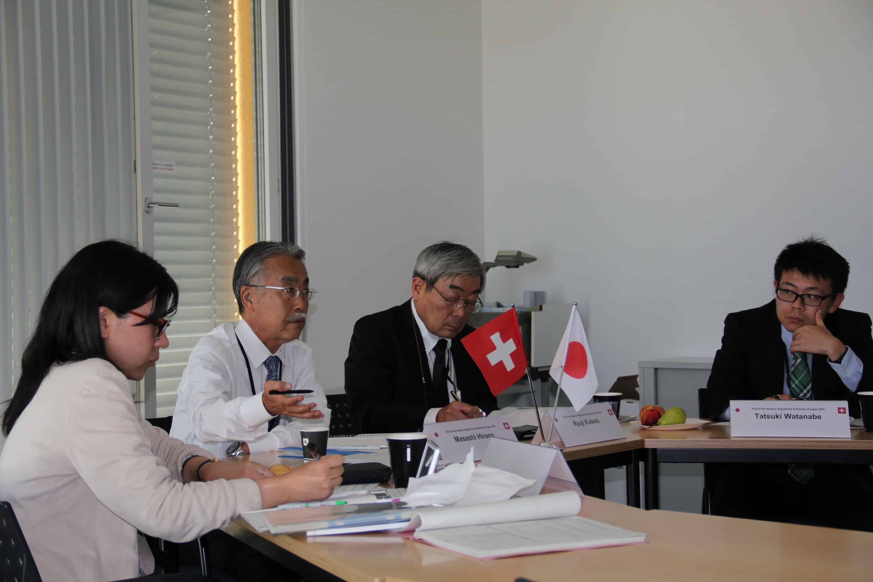 Hiroko Takada (Researcher), Masashi Hirano (Senior Coordinator), Ryuji Kubota (Technical Counsellor), Tatsuki Watanabe (Auditor) von der NRA